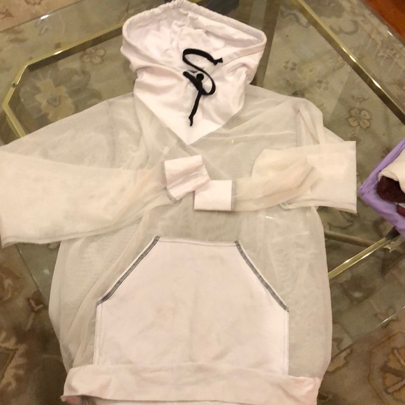 Sundaymoring999 Tops - Medium Sheer White Hoodie